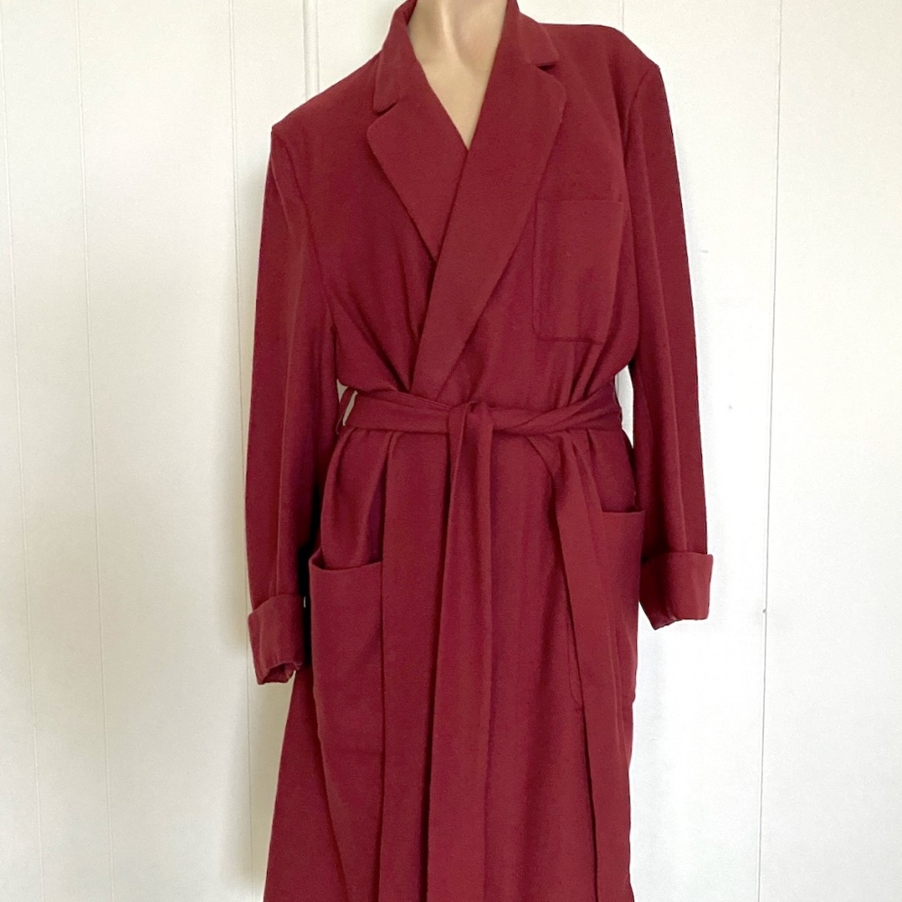 VTG 1940s Red Wool Robe Mens 38 Womens US16